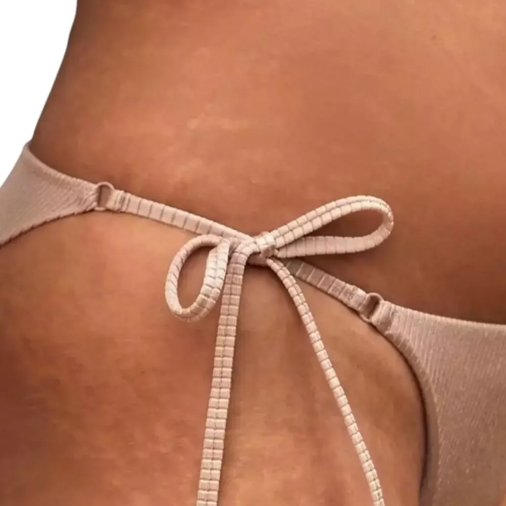 Aerie NWT Shiny Ribbed Textured Cheekier String Bikini Bottom Extra Extra Large